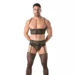 Homme Portant Un Bustier Circuit en résille Noir