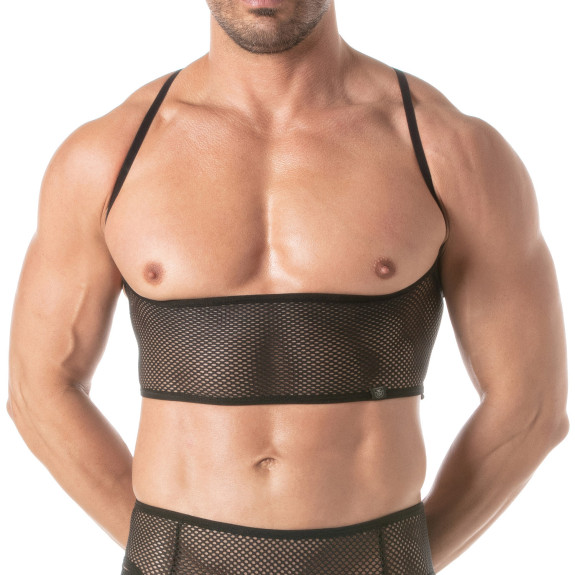 Circuit Fishnet Bustier Black For Men From Front