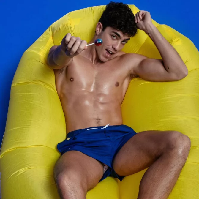 Mid Thigh Swim Shorts Royal Blue