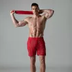 See Through Mens Long Shorts Red