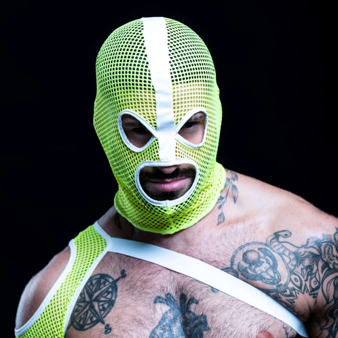 Cagoule en Résille Néon Jaune