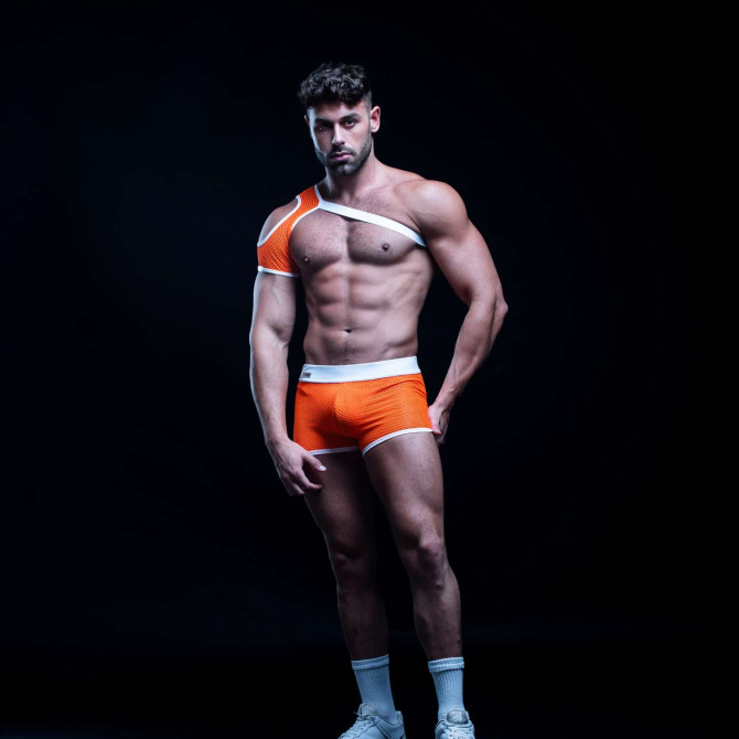 Neon Mesh Shorts Orange