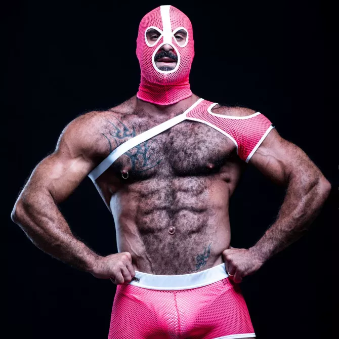 Harnais D'épaule En Mesh Néon Rose