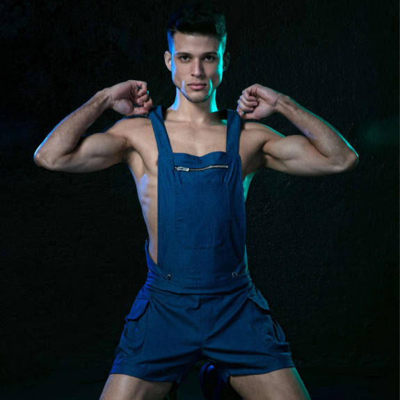 Salopette Short En Denim Léger