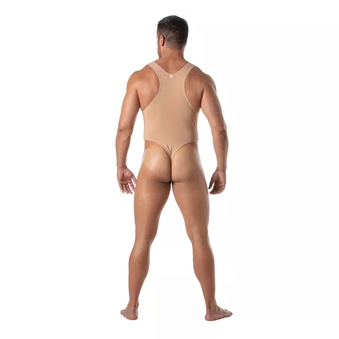 Homme de Dos Portant un Body String couleur peau