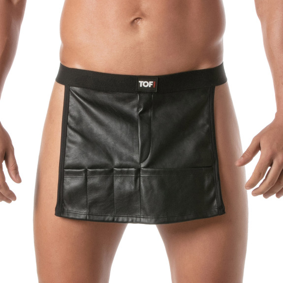 Tablier de Taille Kinky Noir - Vêtement Cuir Homme Sexy | TOF Paris