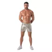 Glitter 5 Pockets Mid Thigh Shorts Silver