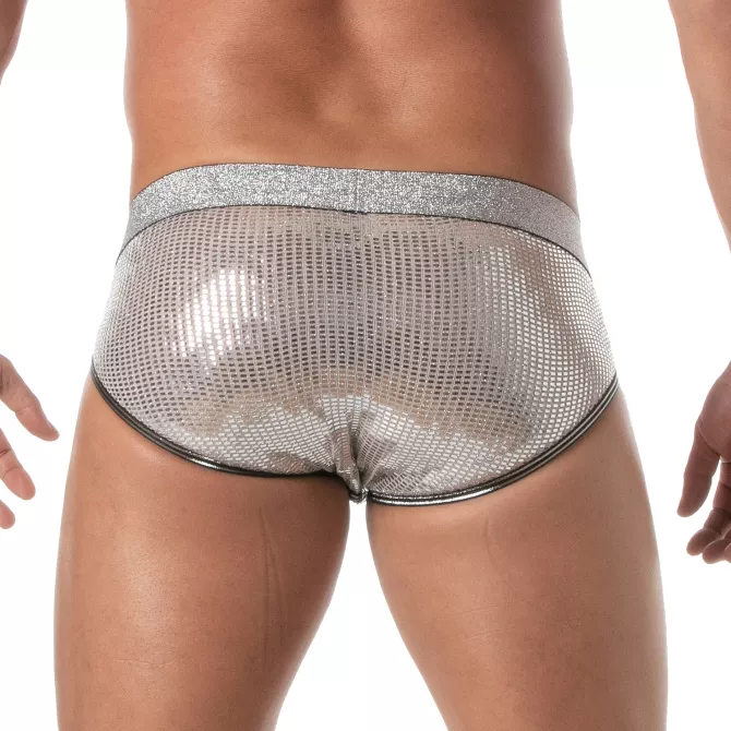 Slip sexy homme pailleté argent - Confort et style TOF Paris