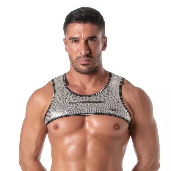 Harnais Zippé à Paillettes Argent