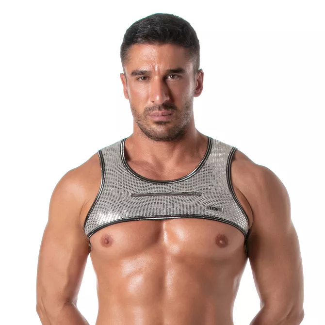 Harnais Zippé à Paillettes Argent