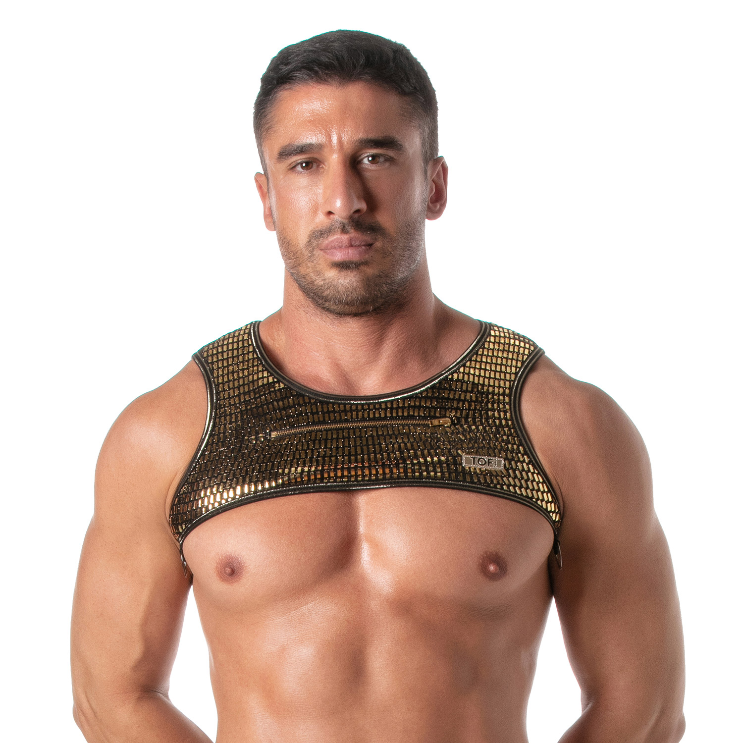 Glitter Zipped Harness Gold