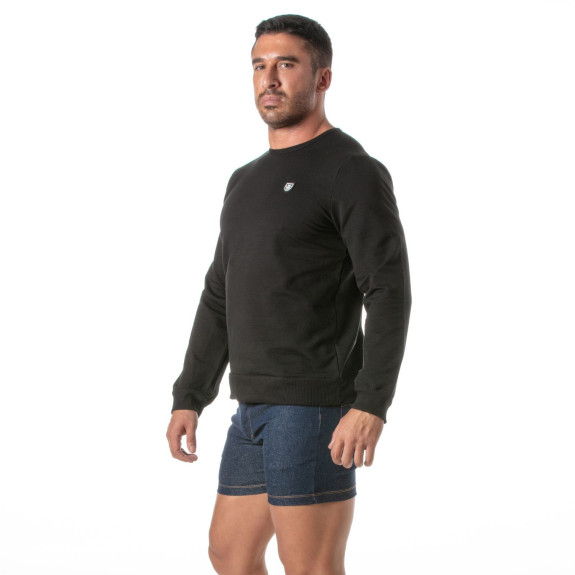 Sweat-shirt en Eponge Noir Gris
