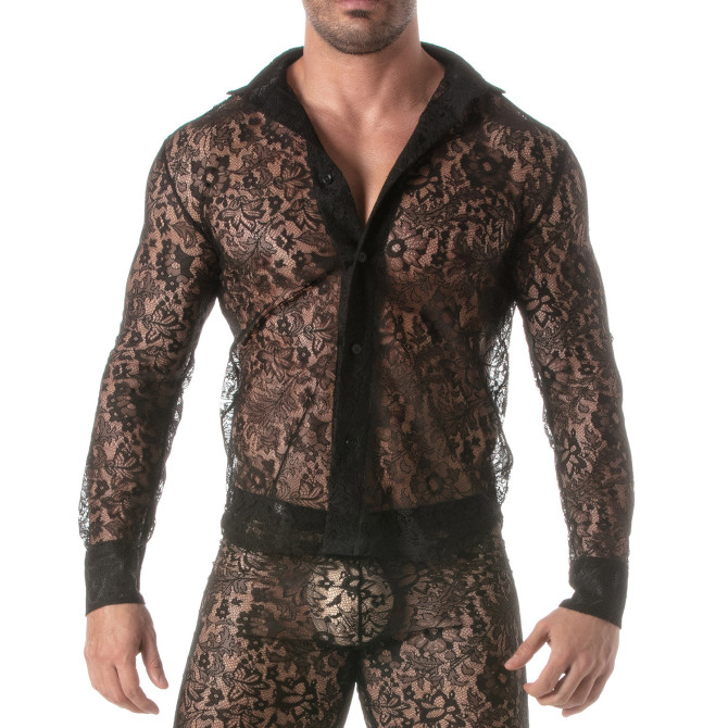 Une Chemise à Manches Longues en Dentelle Pour Homme