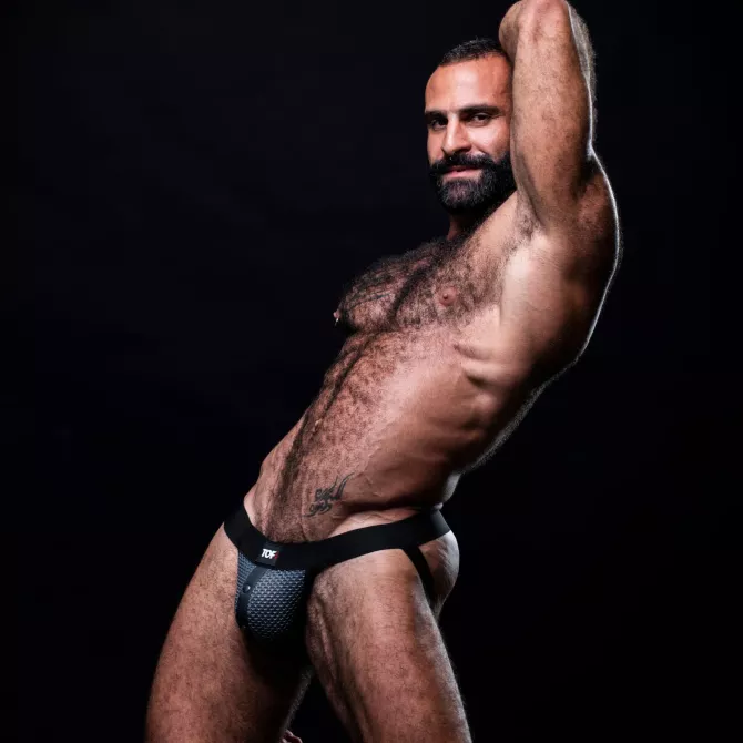 Jockstraps à boutons-pression 3D Gris