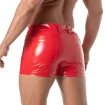 Vinyl 5 Pocket Mid-Thigh Shorts Red