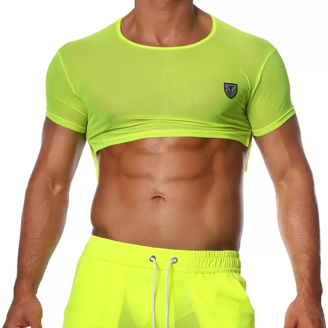 Crop Top Neon Yellow - TOF-PARIS.com