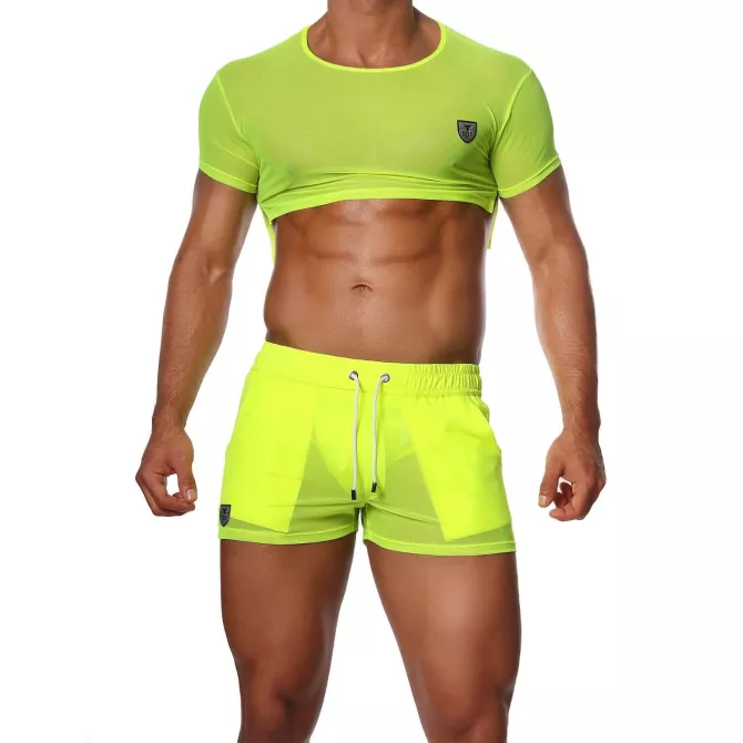 Crop Top Neon Yellow - TOF-PARIS.com