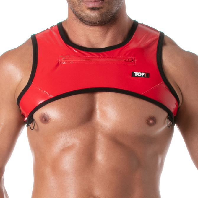Vinyl Zipped Harness Red