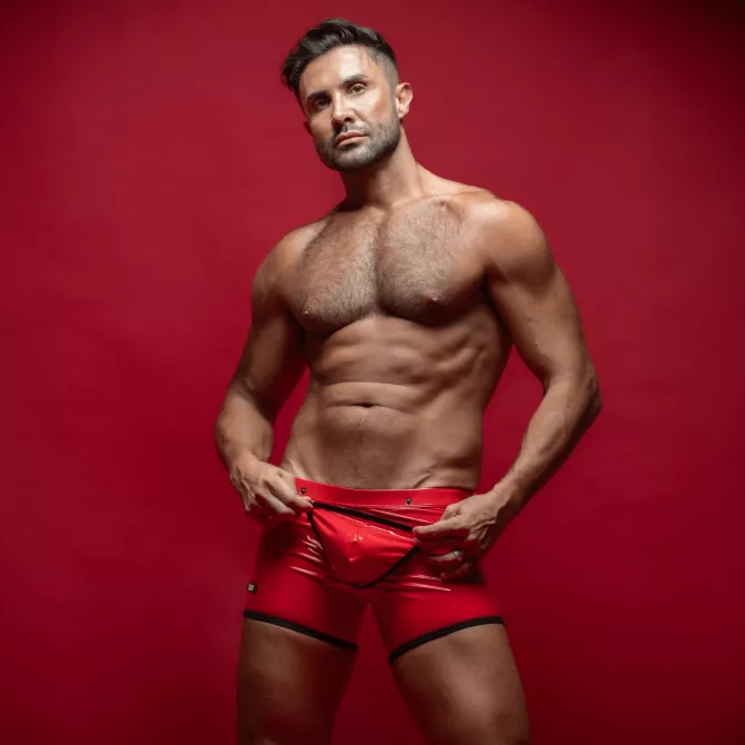 Boxer Accès Facile Vinyl Rouge