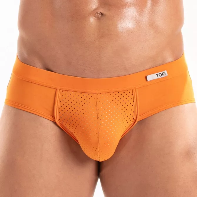 Slip Tentation en microfibre Orange De Près