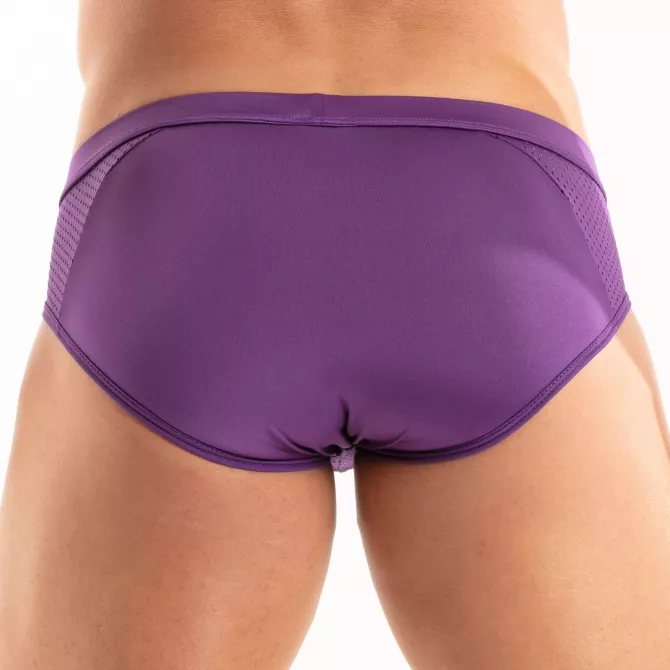 Slip Tentation en microfibre Violet De Dos Et De Près