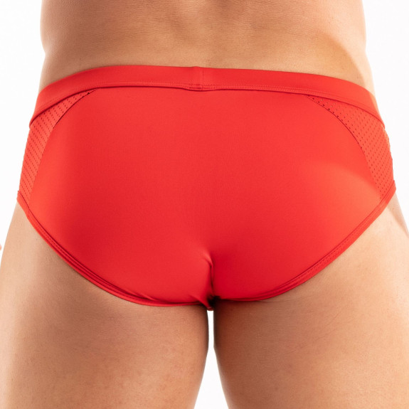 Slip Tentation en microfibre Rouge De Dos