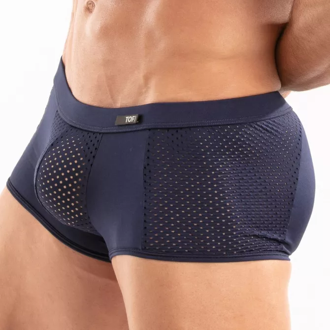 Boxer Pour Homme Tentation en microfibre Bleu Marine Par TOF Paris