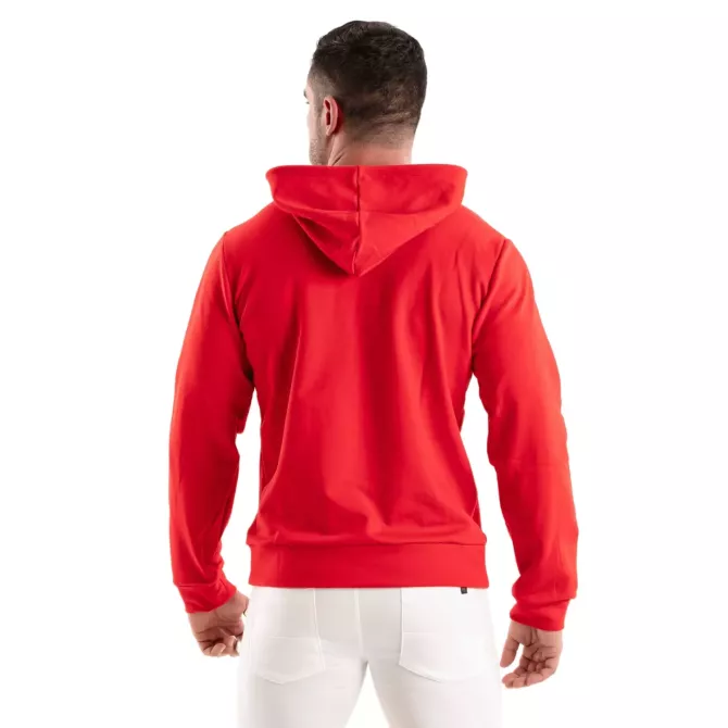 Sweat A Capuche En Polaire Rouge