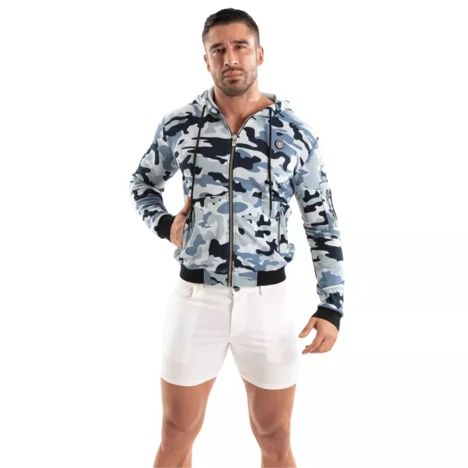 Camo Fleece Hoodie Blue