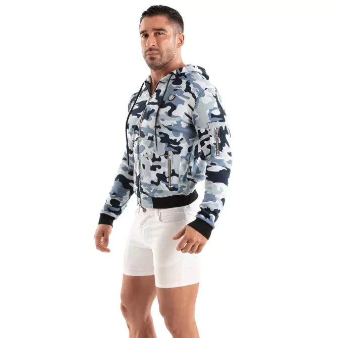 Camo Fleece Hoodie Blue