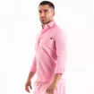 Chemise En Lin A Manches Longues Rose