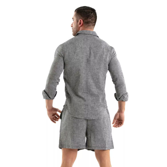 Linen Long Sleeve Shirt Grey