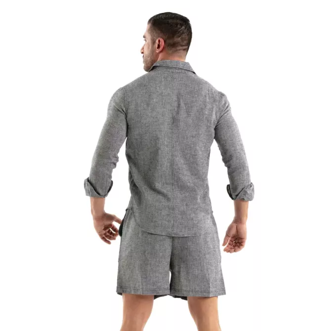 Linen Long Sleeve Shirt Grey