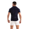 Chemise Tricotée En Velours Côtelé Bleu Marine