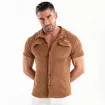 Knitted Corduroy Shirt Camel