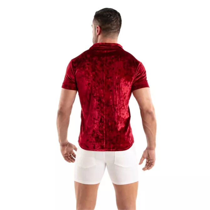 Crushed Velvet Shirt Red