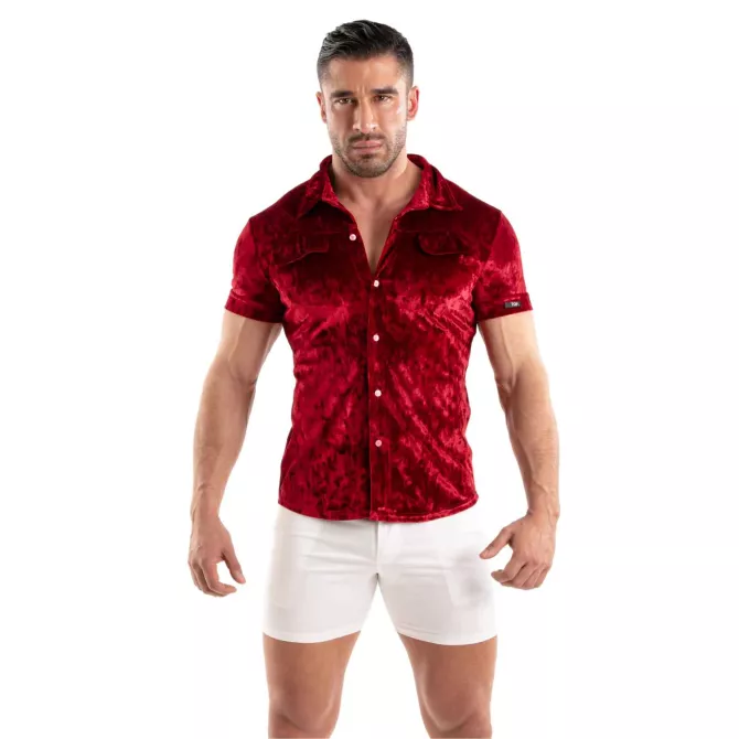 Crushed Velvet Shirt Red
