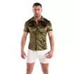 Chemise En Velours Froissé Kaki