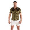 Crushed Velvet Shirt Khaki