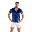 Chemise En Velours Froissé Bleu