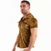 Crushed Velvet Shirt Gold