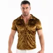 Chemise En Velours Froissé Or