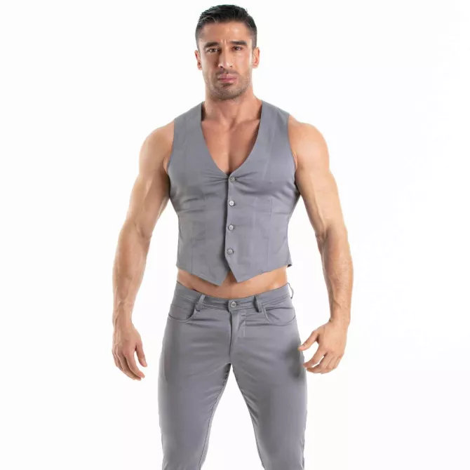Gilet Chino Gris