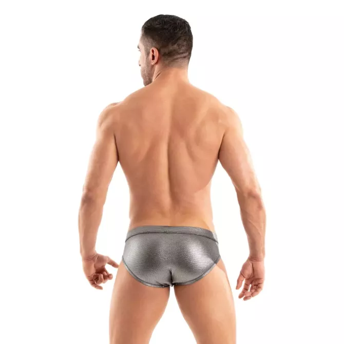 Le Nouveau Slip de Bain en métal Argenté Pour Homme De Dos