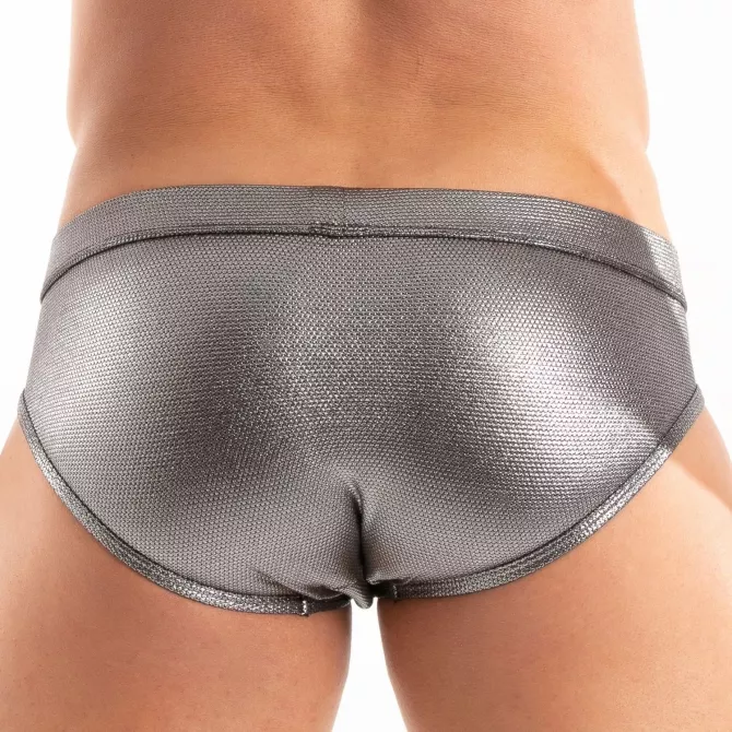 Un Slip de Bain en métal Argenté Pour Homme De La Collection D'Été De Maillots De Bain
