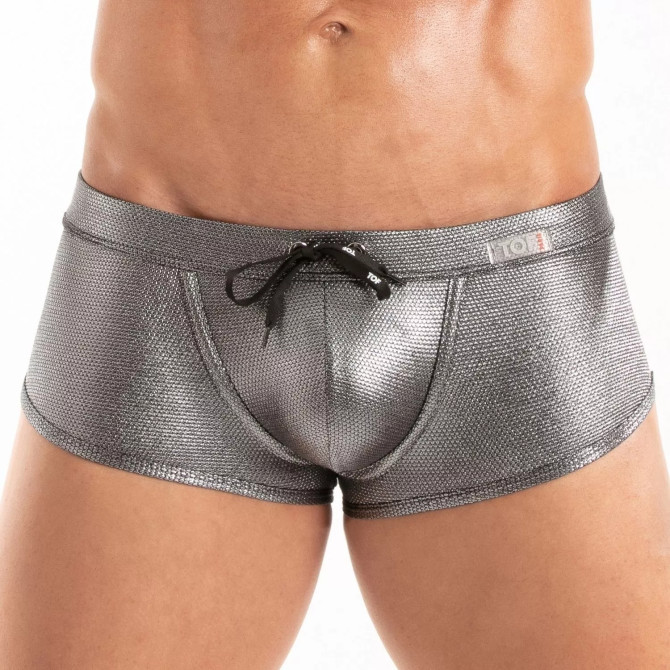 Le Nouveau Boxer de Bain Métal Argenté