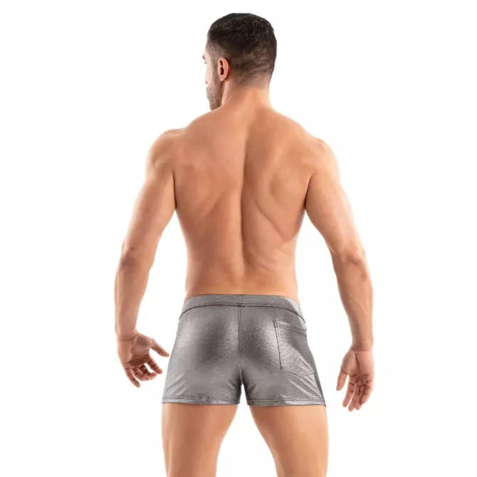 The Metal Zipped Swim Short Silver From The New Swimwear Collection