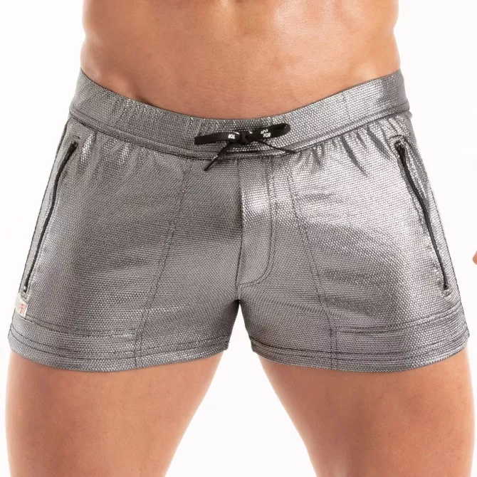 The New Metal Zipped Swim Short Silver