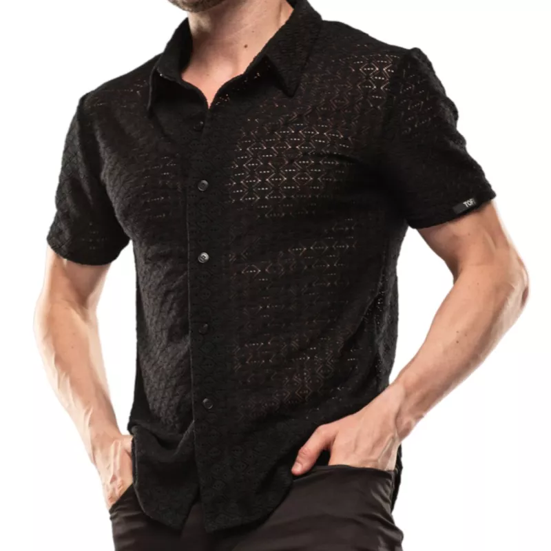 Chemise à Manches Courtes Riviera Noir