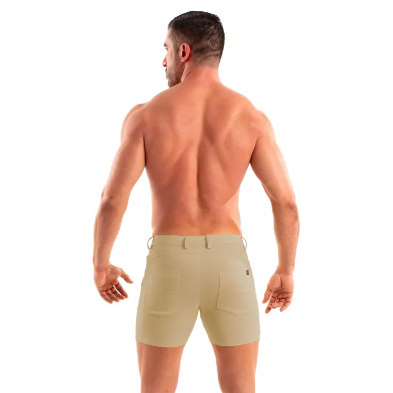 Men Wearing A Chino Short Beige